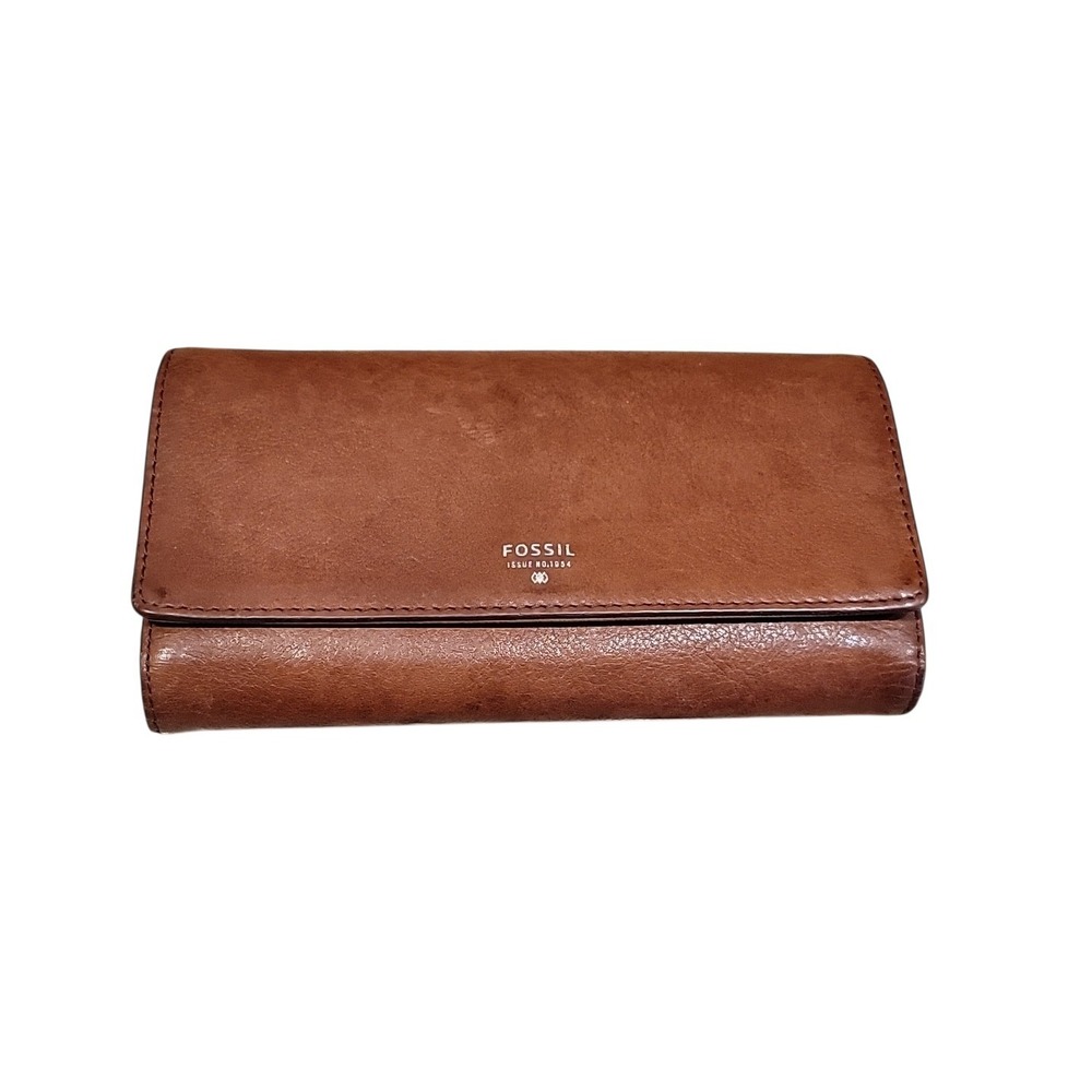 Vintage Fossil Genuine Leather Wallet Issue No. 1934 (Med Brown)